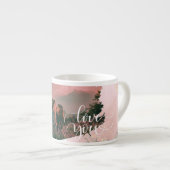 カップルカスタムピンクフローラかわいい愛あなた エスプレッソカップ (正面右)