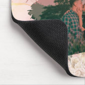 カップルカスタムピンクフローラかわいい愛あなた マウスパッド (コーナー)