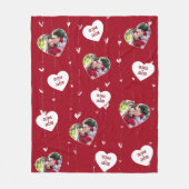 カップルカスタム名フォトハート毛布 フリースブランケット (正面)