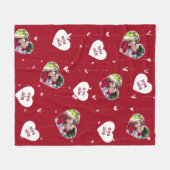 カップルカスタム名フォトハート毛布 フリースブランケット (正面(横))