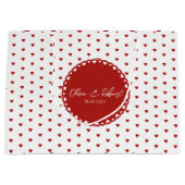 カップルカスタム向けハート抱き枕ラブ ラージペーパーバッグ (正面)