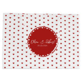 カップルカスタム向けハート抱き枕ラブ ラージペーパーバッグ (裏面)