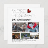 カップルカスタム婚約コラージュハート赤 (正面/裏面)