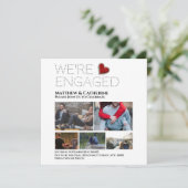 カップルカスタム婚約コラージュハート赤 (スタンド正面)