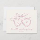 カップルカスタム記念日のためのロッケットかわいいモノグラム シーズンカード (正面)