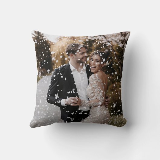 カップルカスタム記念日のイニシャル写真のためのロッケット クッション (裏面)