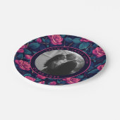 カップルカラフルバラ記念日プレート ペーパープレート (アングル)