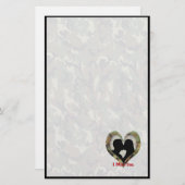 カップルキスをするシルエット「私は恋しく思あなた」 便箋 (正面/裏面)