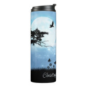 カップルキスをするロマンチックな月パーソナライズされた光 タンブラー (回転左)