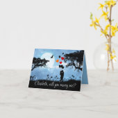 カップルキスをするロマンチック私の挨拶を結婚 カード (黄色い花)