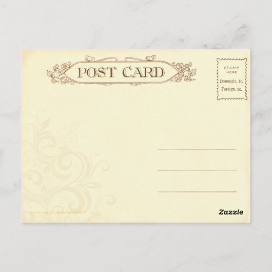 カップルキスをするヴィンテージはがき ポストカード (裏面)