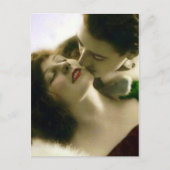 カップルキスをするヴィンテージはがき ポストカード (正面)