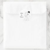 カップルキスをする結婚式用シール ラウンドシール (バッグ)