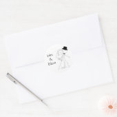 カップルキスをする結婚式用シール ラウンドシール (封筒)