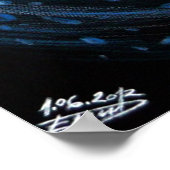 カップルキスをする陰陽ラブシュールスケッチアート ポスター (角)