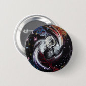 カップルキスをする陰陽ラブシュールスケッチアート 缶バッジ (正面&裏面)