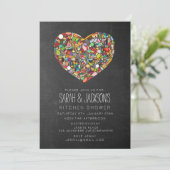 カップルキッチンシャワー素朴黒板パーティー 招待状 (スタンド正面)