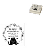 カップルキャット差出人住所フラワーサークル ラバースタンプ (押印)