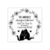 カップルキャット差出人住所フラワーサークル ラバースタンプ (インプリント)