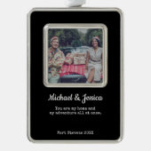 カップルキープサケカスタムの写真 シルバープレートフレームオーナメント (正面)