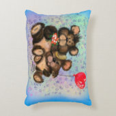 カップルクマとハートバルーンアクセント枕 アクセントクッション (正面(垂直))