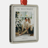 カップルクリスマスフォトキープサケ メタルオーナメント (右)