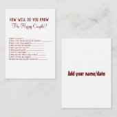 カップルゲームについてよくご存知の方 ノートカード (正面/裏面)