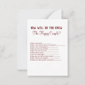 カップルゲームについてよくご存知の方 ノートカード (正面)