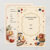カップルゲームナイトの招待状 招待状 (正面/裏面)