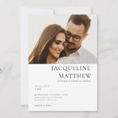 カップルコンテンポラリーフォトQRコー結婚ド 招待状 (正面)