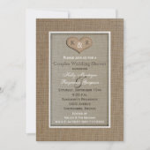 カップルコードウェディングシャワー招待状- Burlap 招待状 (正面)