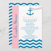 カップルコー航海のドウェディングシャワー招待状 招待状 (正面/裏面)
