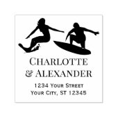 カップルサーフィンサーファー名差出人住所 セルフインキングスタンプ (デザイン)