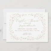 カップルシャシンプルワー水モダン色リーフアート 招待状 (正面)