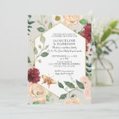 カップルシャワーウォーターカラー秋秋フローラアート 招待状 (スタンド正面)