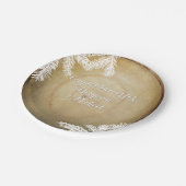 カップルシャワーウッドランドフォレストセンターカットツリー ペーパープレート (アングル)