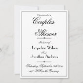 カップルシャワーエレガントシック白カスタム 招待状 (正面)