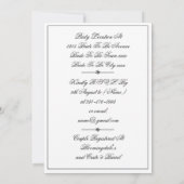 カップルシャワーエレガントシック白カスタム 招待状 (裏面)