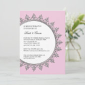 カップルシャワークラシックヴィンテージバロックスワール 招待状 (スタンド正面)