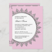 カップルシャワークラシックヴィンテージバロックスワール 招待状 (正面/裏面)
