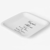 カップルシャワーシンプルエレガントスクリプト名 ペーパープレート (傾斜あり)