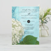 カップルシャワーダマスクホワイトアジサイ結婚ズ 招待状 (スタンド正面)