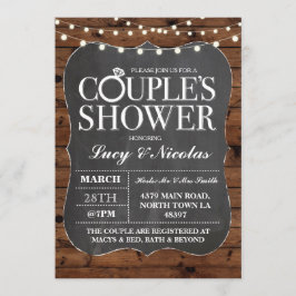 カップルシャワーチョークストリングライト招待状 招待状