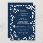 カップルシャワーベビーズブレスフラワーリース 素朴 招待状 (正面/裏面)