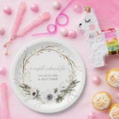 カップルシャワーボホ素朴リースアネモネリース ペーパープレート (パーティー)