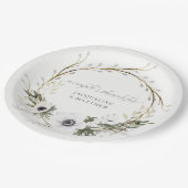 カップルシャワーボホ素朴リースアネモネリース ペーパープレート (アングル)