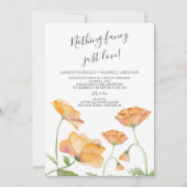 カップルシャワーポピー水彩花模様 招待状 (正面)