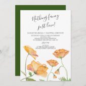 カップルシャワーポピー水彩花模様 招待状 (正面/裏面)