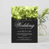 カップルシャワーラきらめくイトライムブラック 招待状 (スタンド正面)