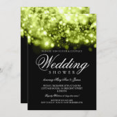 カップルシャワーラきらめくイトライムブラック 招待状 (正面/裏面)